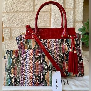 RARE♥️EMBER VERACRUZ PRISCILLA Satchel by BRAHMIN with matching JOURNAL+⭐️CHARM!